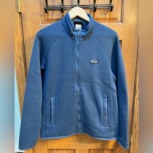 Mens Navy Blue Better Sweater Full Zip Fleece Jacket Size M